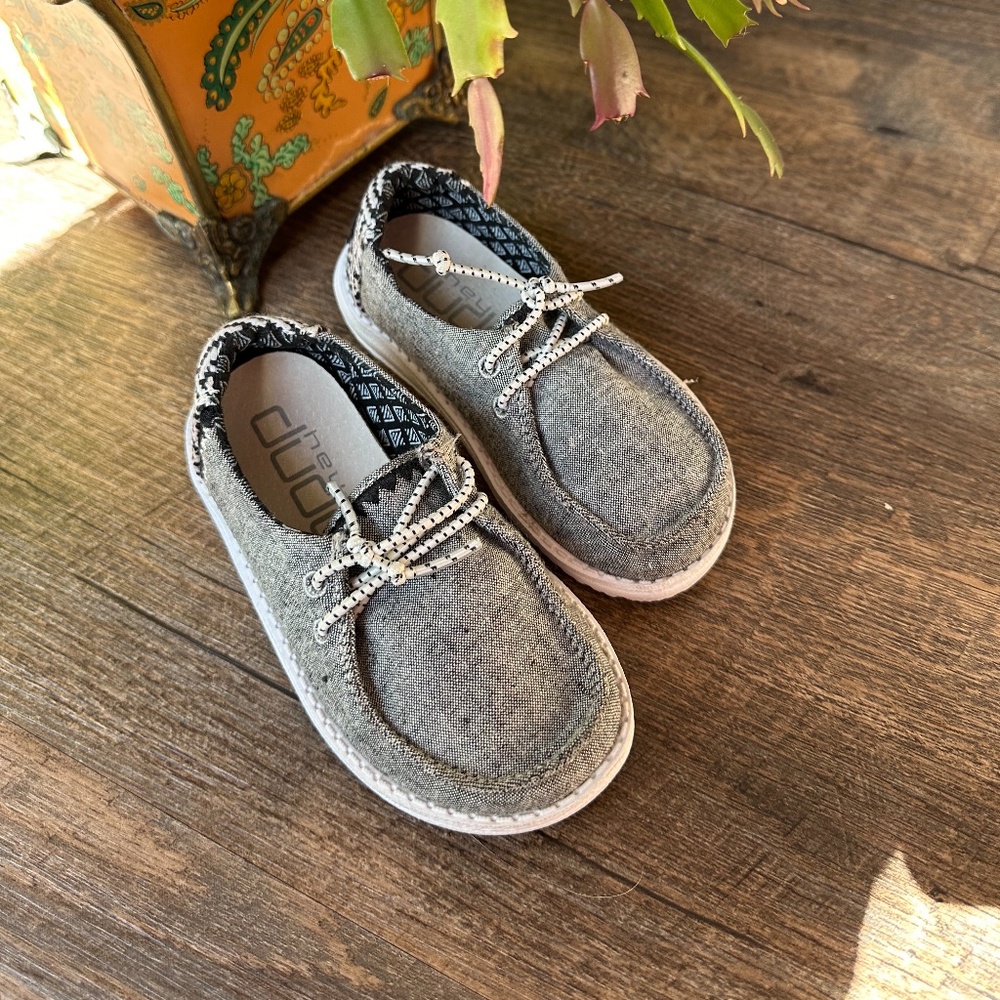 Toddler Hey Dude Silip on Shoes  Gray and Black Size K8